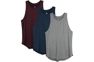 icyzone - Canotta da Allenamento Racerback Senza Maniche Spacco Laterale Traspirante da Donna, per Yoga, Corsa, Palestra,3 Pacco