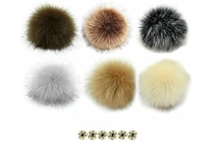 HEZHU 6 Stück Fellbommel Kunstfell Bommel Fellpompon Pompon Kunstpelz Accessoire ca 10cm