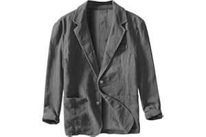 liaddkv Veste légère en lin pour homme - Pour l'été - Pour les loisirs - Deux boutons - Veste de sport légère - Pour homme - Veste de sport - Veste de loisirs - Veste de costume à un bouton