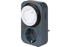 ‎BRENNENSTUHL Brennenstuhl Zeitschaltuhr MZ 20, mechanische Timer-Steckdose (Tages-Zeitschaltuhr mit erhöhtem Berührungsschutz) grau