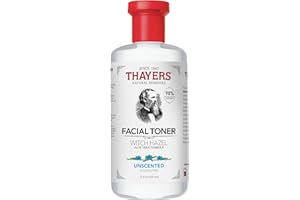 THAYER'S Thayers Lozione Tonica Viso Delicata Amamelide Senza Profumo con Aloe Vera Biologica - luminosità restringe pori - alcool-free-vegan-98% ingredienti naturali - testato dermatologicamente - 355ml