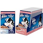 Purina Felix with Salmon in Jelly | Wet Food for Adults | Complete and Balanced Cat Food, Pack of 12 Pouches (12 x 85 g)
