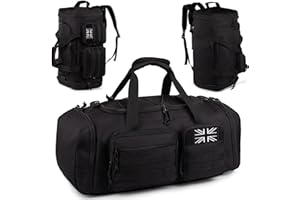 BUNNYCHIC Tactical Gym Bag for Men，50L Large 3 in 1 Sports Duffle Bag with Shoes Compartment for Travel,Water Resistant Travel Backpack Weekender Overnight Bag with Wet Pocket for Women