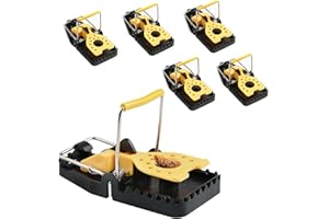 Uflix® Mouse Traps Indoor – 6 Pack Quick-Snap Reusable Rodent Traps, Poison-Free, Easy to Clean, Child & Pet Safe Mice Control (15.2 × 7.8 × 6.4 cm)