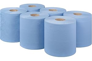 ezkart | Pack of 6 - Kitchen Rolls with 2ply Centrefeed Blue Kitchen Roll - Our Paper roll Must-Have for Every Home or Professional Place Like Restaurants, Hotels, and Gyms.