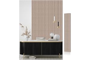 JSSZWYP Wood Acoustic Wall Panel 2400mm x 600mm (1.44㎡) - Folds to 2x 1200mm x 600mm Wooden Sound Absorbing Panel for Walls, Acoustic Panelling, Noise Reduction Wood Panel for Home & Office(13#Classic Oak)