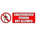 Aditya Sign® Unauthorized Person not Allowed sign Board PBS-12416 (Red - 2 Qty)
