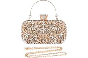 CORIOS Pochettes pour Femme Sac de Soirée Diamond Embrayage Sac en Strass à la Main Sacs Fourre-Tout Sacs à Main D'épaule de Mariée Sac à Bandoulière pour Fête Banquet Mariage Or