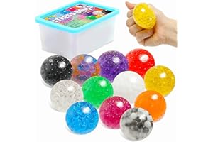REDIFY SMALL FISH Obeda Sensory Stress Ball Fidget Toy Stress Ball 12 Pack -Sensory bead ball Alleviate Anxiety and Improve Focus - Colorful Fidget toy for Kids and Adults with Autism/ADD/ADHD