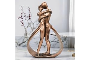 CINY Affectionate Couple Art Resin Statues, Couple Hug Kiss Figurines, Resin Home Desktop Ornament, Wedding Anniversary Sculptures for Women Men, Abstract and Creative