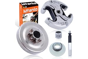 Mtanlo Roulement à aiguilles de tambour de pignon d'embrayage .325 "7T pour Husqvarna 340 345 350 445 450, tambour d'embrayage .325" 7T, embrayage, pompe à huile, engrenage à vis sans fin