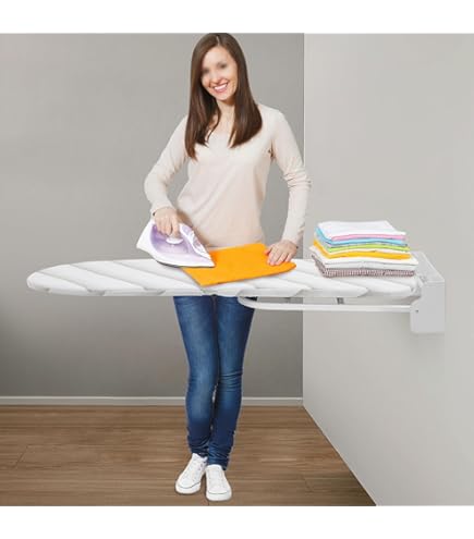 Nisorpa Wandmontage Strijkplank, Vouw neer Strijkplanken met Hittebestendige Cover Compacte Mount Strijkplank voor Ruimtebesparing Nisorpa Wandmontage Strijkplank, Vouw neer Strijkplanken met Hittebestendige Cover Compacte Mount Strijkplank voor Ruimtebesparing