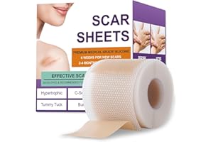 Psecici Silicone Scar Tape for Surgical Scars,Extra Long Scar Sheets for C-Section, Tummy Tuck, Keloid, and Surgical Scars - Reusable Medical Grade Silicone Scar Tape