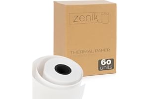 ZENIK | 60 Rotoli di Carta Termica Bianca 57x35x12mm | Senza BPA | Compatibilità Universale | POS, Terminale di Pagamento, Stampante Termica 57mm, Scontrini | Alta Durata