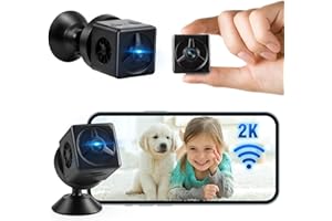KIMTAR Mini Kamera, Mini Überwachungskamera 2K HD Überwachungskamera Innen, Mini Kamera Live Übertragung Handy Bewegungsmelder Nachtsicht für Startseite Büro Sicherheit