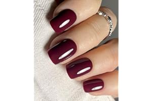 JMEOWIO Gel Nail Stickers Wine Red Semi Cured Gel Nail Strips Wraps UV/LED Nails Art Design Decoration Accessories