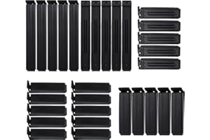 HEMIKS 30 piezas de clip de sellado negro, 6/11 cm pinza cierre bolsa de alimentos, clip de cierre de cocina reutilizable de plástico para embalaje de cocina, caramelos aperitivos