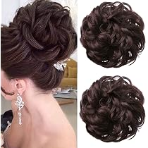 WIG ME UP Haarteil/Zopf Lockig 50 Cm – Schwarz-Rot-Mix, Mit 2 Klammern & Gummizug, Aus Kunstfaser