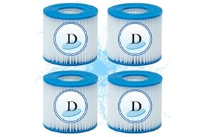 Denkmsd Pool Filterpatrone Typ VII & D, Filterpatrone für Intex Typ D & für Bestway Typ VII, Filterkartuschen für Typ VII und D für Summer Poolpumpe Filter,für Hot Spring Spa Pools (4 Pcs)
