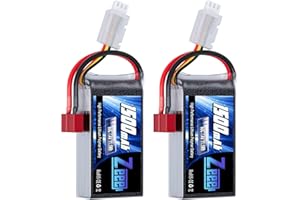 Zeee 2S Lipo Bateria 1500 mAh 7,4 V 60C 2S RC Bateria ze złączem T do FPV Racing Drony Rower szosowy Quadcopters RC Helikopter Łódź RC Samochód (2 sztuki)