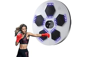 Doramier Machine de Boxe Musicale, Smart Bluetooth Music Boxeur électronique, Machine de Boxe Musicale à Montage Mural pour la Maison, Cible de Frappe numérique Intelligente