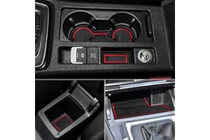 LITTOU KOLOME Anti-Staub rutschfeste Innentür, Tasse, Arm Box, lagerung Matte Für Golf 7 2014-2020 (9pcs)(Rot)