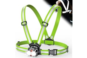 ISEYOU 800LM Lampe Running, 6 Modes Lampe Course a Pied avec Réglable à 45°, Étanche IPX5 Rechargeable Lampes Pectorale Running pour Jogging/Promenade/Sports Extérieur, Autonomie 4-25H