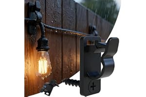 AFFAVON 60Pack Outdoor String Light Clips Screw-in Hooks,Garden Hooks for Light,Weatherproof Cable Hangers and Clips for Hanging Fairy Lights for Christmas, Festival,Patio, and Fence Decorations