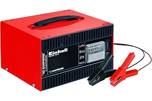 Einhell batteriladdare CC-BC 10 E (för batterier från 5 till 200 Ah, 12 V laddningsspänning, inbyggd ameter, elektronisk ladd