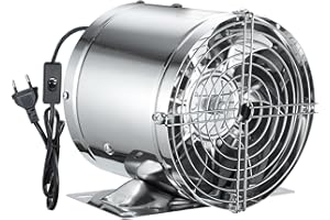 HOSE VARY 150mm Estrattore Assiale, Metallo Ventilatore In Linea, Alto Flusso d'Aria per Bagno,WC, Cucina, Ufficio,Tenda, Serra,Garage - Argento