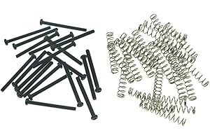 KAISH Paquete de 20 tornillos de pastilla humbucker con rosca americana, tornillos de pastilla humbucker con resortes para Gibson/EMG/Seymour Duncan/Dimarzio negro