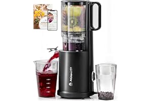 AAOBOSI AOBOSI Estrattore frutta e verdura, 135MM XXL Grande Canale di Alimentazione per Frutta e Verdura Intere - Capacità 1,5L, 200 W Slow juicer, Triplo Filtro