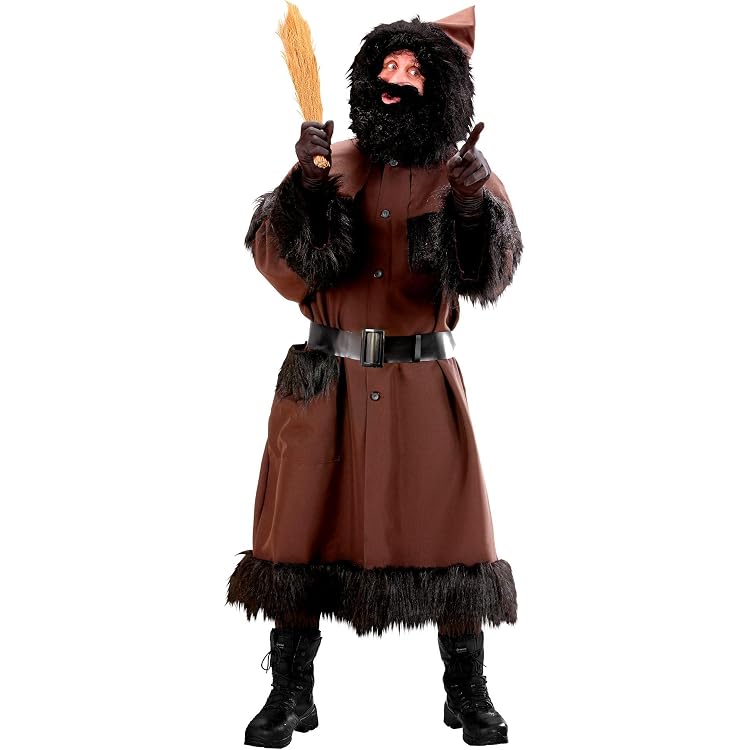 Festartikel Müller Knecht Ruprecht Set – Schwarze Plüsch-Perücke Mit Bart, Für Karneval & Weihnachtskostüm