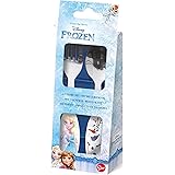 P:OS La regina di ghiaccio per bambini, set 2 posate con forchetta e cucchiaio, in acciaio inox manici plastica, 0, 1