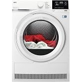AEG Clothes Dryer with Heat Pump, TR818A2OB, 8 kg | OkoFlow Filter, Woolmark Blue Certified, White LED Display, White Door an