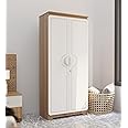 NEUDOT Astona Delight 2 Door Engineered Wood Wardrobe | Wooden Almirah | Multipurpose Storage Organizer | White Wardrobe | 1 Hanger Stand - 3 Shelves, 1 Year Warranty