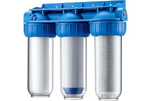 Naturewater BR10B4 3-stegs-filter 20,67mm 1/2" sedimentfilter block och granulat med aktivt kol