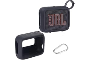 AONKE Étui de protection en silicone compatible avec Speaker Case pour haut-parleur Bluetooth portable JBL GO 4 Eco (noir)