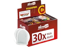 THERMOPAD scaldapiedi adesivi - 30 paia - piedi caldi per 8 ore - attivati a contatto con l'aria - cuscinetto termico - solette termichi per il sport all'aperto