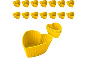 NAÏZAYA Pirottini in Silicone per Muffin Riutilizzabili – Pirottino Cupcake a Forma di Cuore – Pirottini Friggitrice ad Aria Forno Microonde e Freezer
