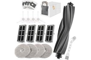 RONGZY Repuesto Accesorios para Dreame L10s Ultra Gen 2/L10s Pro Ultra Heat/para Mova E30 Ultra con 1 Cepillo Principal,4 Cepillo Lateral,4 Bolsas Polvo,4 Filtro,4 Paños Fregado Acessórios Substituição Xx