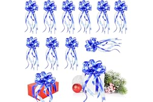 Waldspring 10pcs Lazo Grande de Regalo con Cinta, Grandes Lazos Grandes Lazos Decorativos, Lazos de Regalo para Envolver Lazos para Bodas, Fiestas, Decoración y Envoltura de Regalos