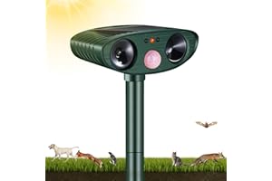 PUTAII Répulsif Chat Ultrason, Répulsif Chat Exterieur, Repulsif Chat Solaire Répulsif Ultrason Anti Rongeurs avec Détecteur de Mouvement Étanche Répulsif Chat pour Anti Chats Chiens Souris Ratons