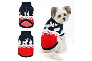 AMSIXNT Pull de noël pour Chien,Vetement Chien Noel,Pull en Tricot pour Animaux de noël,vêtements pour Animaux de noël,Hiver Chaud vêtements pour Animaux de noël,Pull de noël pour Chat Chien