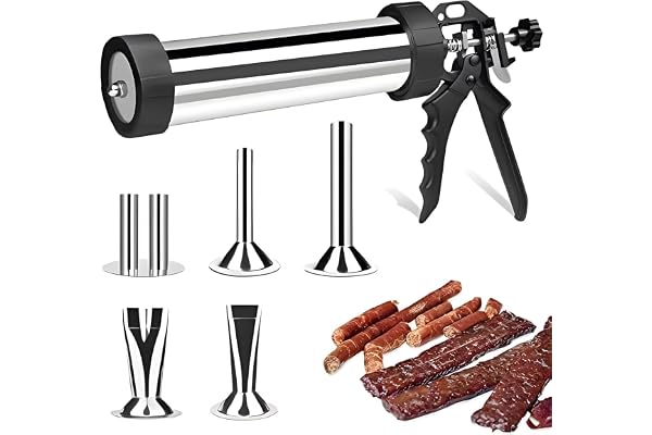 Professional Beef Jerky Gun Kits Stainless Steel Jerky Maker - Jerky Maker Jerky Cannon Meat Gun Stainless Steel Jerky Gun Large Capacity Jerky Making Kit