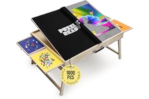 PUZZLE READY Planche de Puzzle prête à l'emploi avec tiroirs colorés et Tapis de Couverture Planche de Puzzle en Bois de (1000 Stück (Tisch mit Beinen))