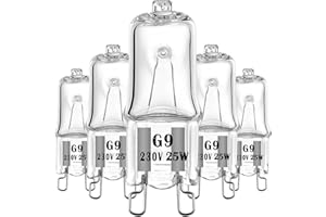 EKSAVE G9 Halogen Bulb 25W 230V 2 Pin Base Replacement Light Bulbs Dimmable Warm White (5 Pack)