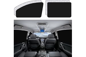 ZATOOTO Car Side Window Sun Shades - 4 Pcs Front Rear Magnetic Privacy SunShades Black Silver SUV Windshield Curtain for Baby Kids