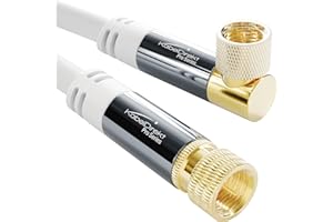 KabelDirekt – 4K SAT Kabel, Koaxialkabel, TV Kabel, F-Stecker – 90° gewinkelt/gerade – 3m – In Deutschland entwickelt (Satellitenkabel für Fernsehen/Radio/Internet, DVB-T2/DVB-C/DVB-S2, weiß)