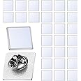 NALACAL 20 Pcs Sublimation Blank Pins DIY Button Badge Kit Sublimation Silver Blank Aluminum Sheet with Butterfly Pin Backs for DIY Craft Jewelry Lapel Making Supplies (Square, 0.75 Inch)